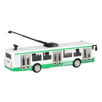 Троллейбус "Автопанорама", зеленый, 1/90, свет, звук, инерция, в/к 22*13,5*5,8 см
