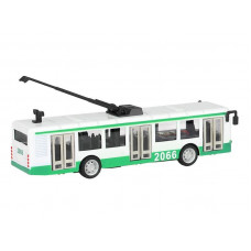 Троллейбус "Автопанорама", зеленый, 1/90, свет, звук, инерция, в/к 22*13,5*5,8 см