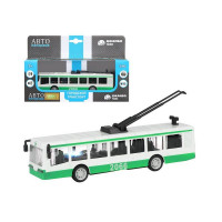 Троллейбус "Автопанорама", зеленый, 1/90, свет, звук, инерция, в/к 22*13,5*5,8 см
