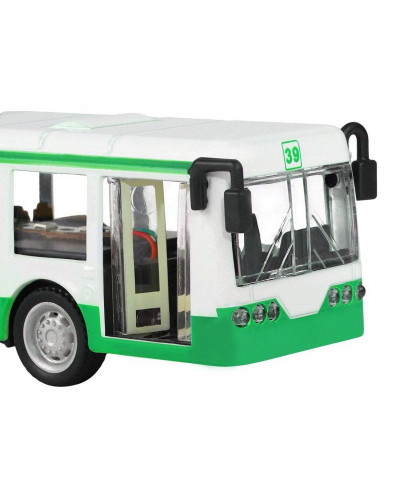 Троллейбус "Автопанорама", зеленый, 1/90, свет, звук, инерция, в/к 22*13,5*5,8 см