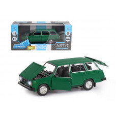 Машина "АВТОПАНОРАМА" ВАЗ 2104, зеленый, 1/24, инерция, в/к 24,5*12,5*10,5 см