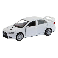 Машина "АВТОПАНОРАМА" Mitsubishi Lancer Evolution, белый, 1/41, откр. двери, в/к 17,5*12,5*6,5 см