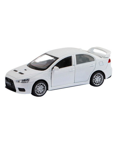 Машина "АВТОПАНОРАМА" Mitsubishi Lancer Evolution, белый, 1/41, откр. двери, в/к 17,5*12,5*6,5 см