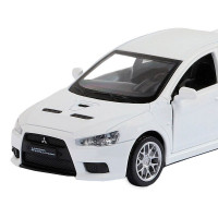 Машина "АВТОПАНОРАМА" Mitsubishi Lancer Evolution, белый, 1/41, откр. двери, в/к 17,5*12,5*6,5 см