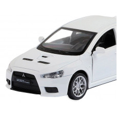 Машина "АВТОПАНОРАМА" Mitsubishi Lancer Evolution, белый, 1/41, откр. двери, в/к 17,5*12,5*6,5 см