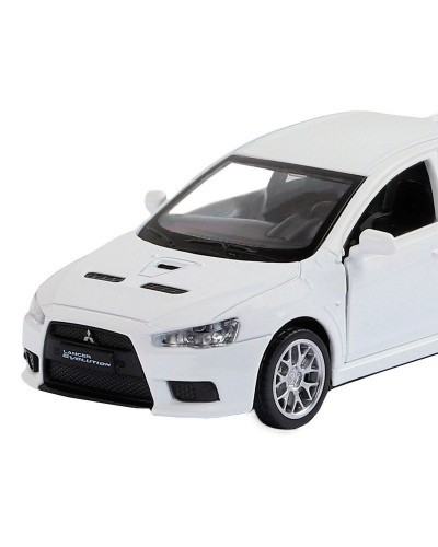 Машина "АВТОПАНОРАМА" Mitsubishi Lancer Evolution, белый, 1/41, откр. двери, в/к 17,5*12,5*6,5 см