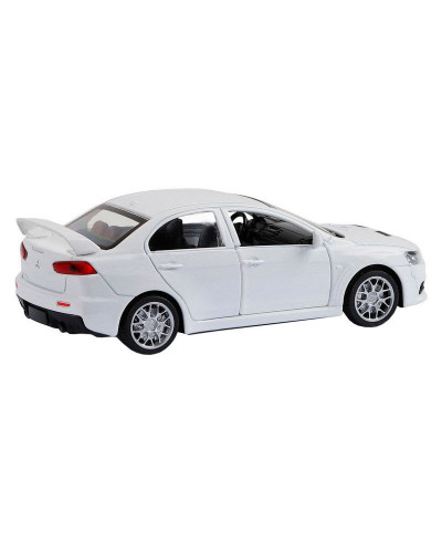 Машина "АВТОПАНОРАМА" Mitsubishi Lancer Evolution, белый, 1/41, откр. двери, в/к 17,5*12,5*6,5 см