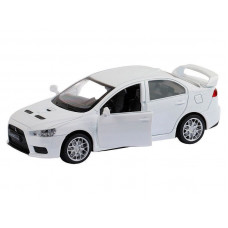 Машина "АВТОПАНОРАМА" Mitsubishi Lancer Evolution, белый, 1/41, откр. двери, в/к 17,5*12,5*6,5 см
