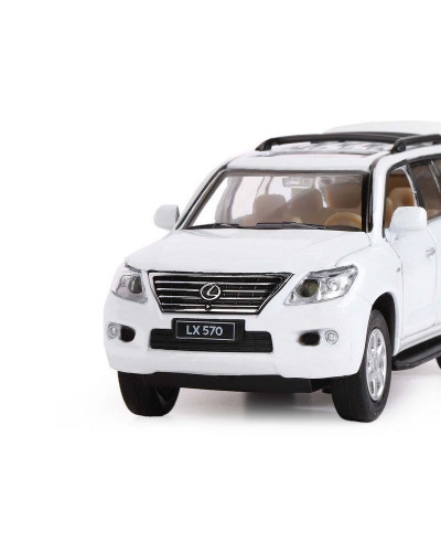 Машина "АВТОПАНОРАМА" Lexus LX570, белый, 1/32, свет, звук, инерция, в/к 17,5*13,5*9 см