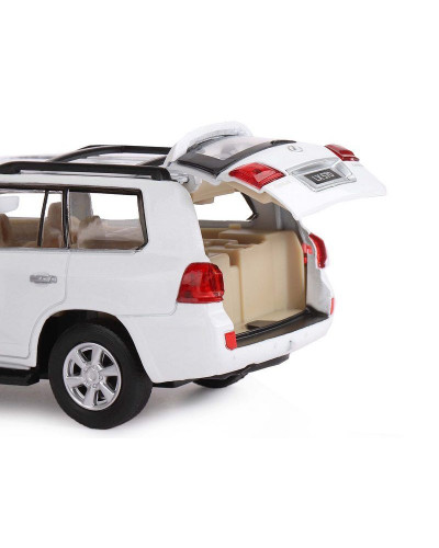 Машина "АВТОПАНОРАМА" Lexus LX570, белый, 1/32, свет, звук, инерция, в/к 17,5*13,5*9 см