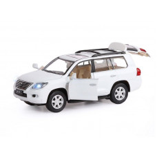 Машина "АВТОПАНОРАМА" Lexus LX570, белый, 1/32, свет, звук, инерция, в/к 17,5*13,5*9 см
