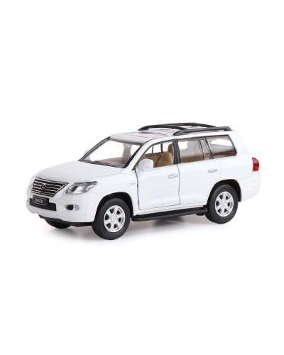 Машина "АВТОПАНОРАМА" Lexus LX570, белый, 1/32, свет, звук, инерция, в/к 17,5*13,5*9 см