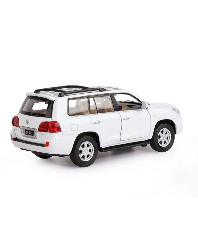 Машина "АВТОПАНОРАМА" Lexus LX570, белый, 1/32, свет, звук, инерция, в/к 17,5*13,5*9 см