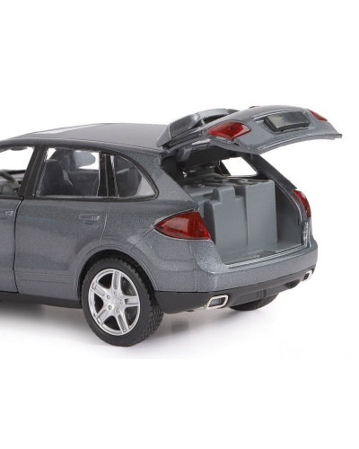 Машина "АВТОПАНОРАМА" Porsche Cayenne S, серый, 1/32, свет, звук, инерция, в/к 17,5*13,5*9 см