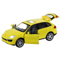 Машина "АВТОПАНОРАМА" Porsche Cayenne S, желтый, 1/32, свет, звук, инерция, в/к 17,5*13,5*9 см