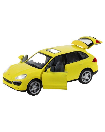 Машина "АВТОПАНОРАМА" Porsche Cayenne S, желтый, 1/32, свет, звук, инерция, в/к 17,5*13,5*9 см