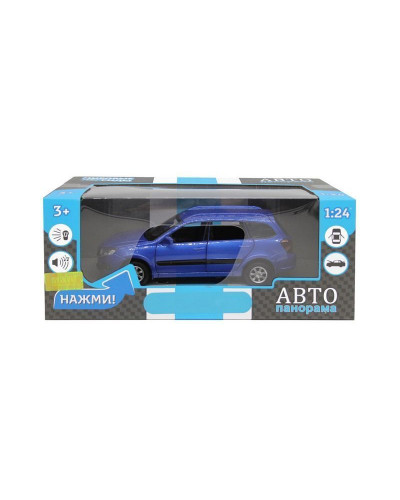 Машина "АВТОПАНОРАМА" LADA GRANTA CROSS, синий, 1/24, свет, звук, инерция, в/к 24,5*12,5*10,5 см