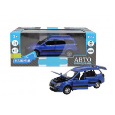 Машина "АВТОПАНОРАМА" LADA GRANTA CROSS, синий, 1/24, свет, звук, инерция, в/к 24,5*12,5*10,5 см