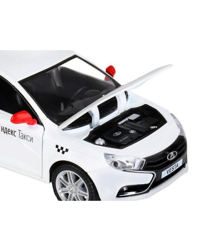 Машина "АВТОПАНОРАМА" Яндекс.Такси  LADA VESTA, белый, 1/24, в/к 24,5*12,5*10,5 см