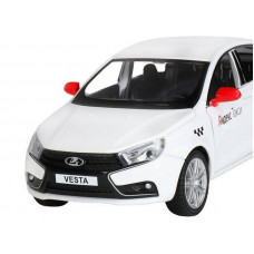 Машина "АВТОПАНОРАМА" Яндекс.Такси  LADA VESTA, белый, 1/24, в/к 24,5*12,5*10,5 см
