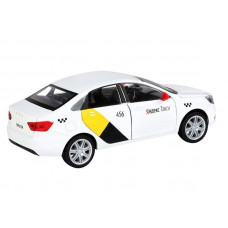 Машина "АВТОПАНОРАМА" Яндекс.Такси  LADA VESTA, белый, 1/24, в/к 24,5*12,5*10,5 см