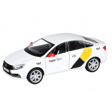 Машина "АВТОПАНОРАМА" Яндекс.Такси  LADA VESTA, белый, 1/24, в/к 24,5*12,5*10,5 см