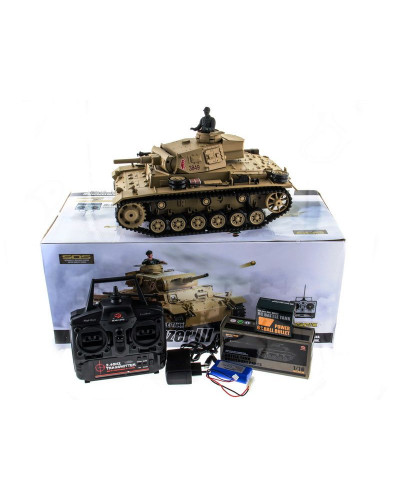 Р/У танк Heng Long 1/16 Panzerkampfwagen III (Германия) 2.4G RTR PRO песочный