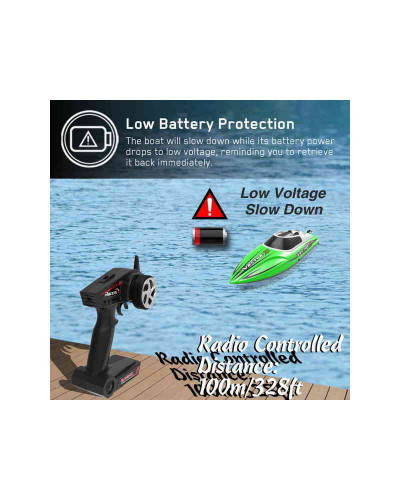 Радиоуправляемый катер Volantex RC Vector XS зеленый 2.4G RTR