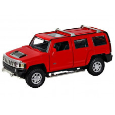 Машина "АВТОПАНОРАМА" Hummer H3, красный, 1/32, свет, звук, инерция, в/к 17,5*13,5*9 см