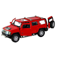 Машина "АВТОПАНОРАМА" Hummer H3, красный, 1/32, свет, звук, инерция, в/к 17,5*13,5*9 см