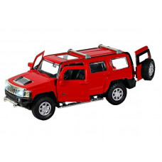 Машина "АВТОПАНОРАМА" Hummer H3, красный, 1/32, свет, звук, инерция, в/к 17,5*13,5*9 см