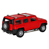 Машина "АВТОПАНОРАМА" Hummer H3, красный, 1/32, свет, звук, инерция, в/к 17,5*13,5*9 см