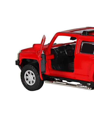 Машина "АВТОПАНОРАМА" Hummer H3, красный, 1/32, свет, звук, инерция, в/к 17,5*13,5*9 см