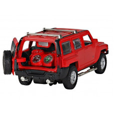 Машина "АВТОПАНОРАМА" Hummer H3, красный, 1/32, свет, звук, инерция, в/к 17,5*13,5*9 см