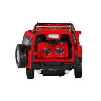 Машина "АВТОПАНОРАМА" Hummer H3, красный, 1/32, свет, звук, инерция, в/к 17,5*13,5*9 см