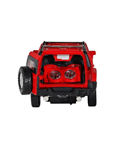 Машина "АВТОПАНОРАМА" Hummer H3, красный, 1/32, свет, звук, инерция, в/к 17,5*13,5*9 см