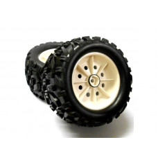 Колеса в сборе на белых дисках для бензиновых автомоделей Smartech 23СС 2WD масштаба 1/5