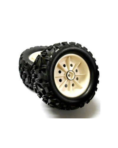 Колеса в сборе на белых дисках для бензиновых автомоделей Smartech 23СС 2WD масштаба 1/5