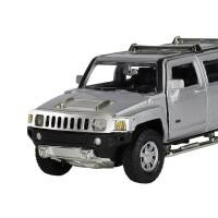 Машина "АВТОПАНОРАМА" Hummer H3, серебряный, 1/32, свет, звук, инерция, в/к 17,5*13,5*9 см