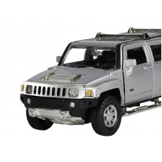 Машина "АВТОПАНОРАМА" Hummer H3, серебряный, 1/32, свет, звук, инерция, в/к 17,5*13,5*9 см