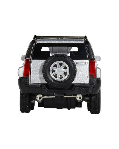 Машина "АВТОПАНОРАМА" Hummer H3, серебряный, 1/32, свет, звук, инерция, в/к 17,5*13,5*9 см
