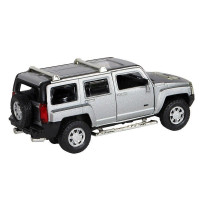 Машина "АВТОПАНОРАМА" Hummer H3, серебряный, 1/32, свет, звук, инерция, в/к 17,5*13,5*9 см