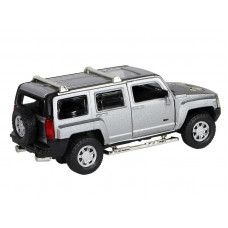 Машина "АВТОПАНОРАМА" Hummer H3, серебряный, 1/32, свет, звук, инерция, в/к 17,5*13,5*9 см