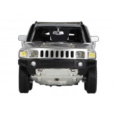 Машина "АВТОПАНОРАМА" Hummer H3, серебряный, 1/32, свет, звук, инерция, в/к 17,5*13,5*9 см
