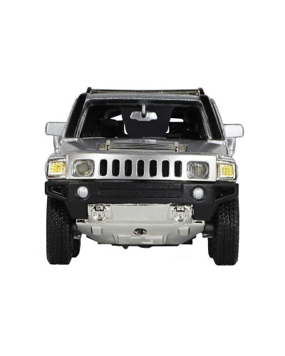 Машина "АВТОПАНОРАМА" Hummer H3, серебряный, 1/32, свет, звук, инерция, в/к 17,5*13,5*9 см