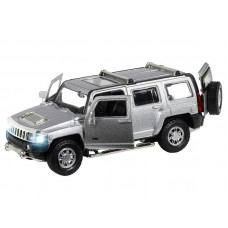 Машина "АВТОПАНОРАМА" Hummer H3, серебряный, 1/32, свет, звук, инерция, в/к 17,5*13,5*9 см
