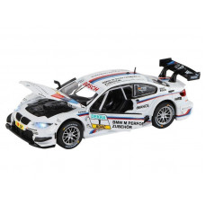 Машина "АВТОПАНОРАМА" BMW M3 DTM, белый, 1/32, свет, звук, инерция, в/к 17,5*13,5*9 см
