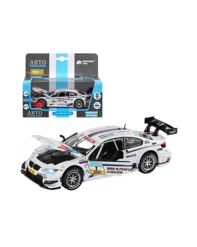 Машина "АВТОПАНОРАМА" BMW M3 DTM, белый, 1/32, свет, звук, инерция, в/к 17,5*13,5*9 см