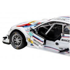 Машина "АВТОПАНОРАМА" BMW M3 DTM, белый, 1/32, свет, звук, инерция, в/к 17,5*13,5*9 см