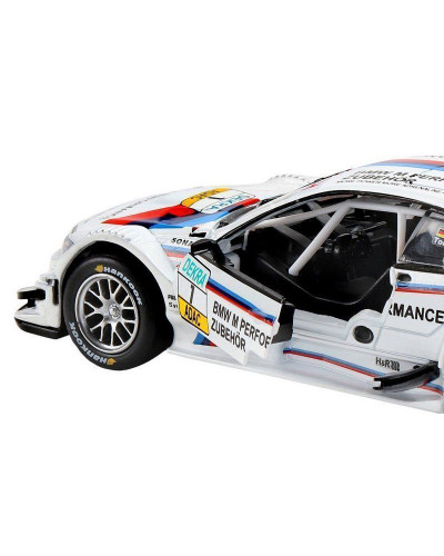 Машина "АВТОПАНОРАМА" BMW M3 DTM, белый, 1/32, свет, звук, инерция, в/к 17,5*13,5*9 см
